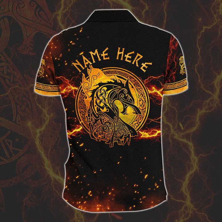 Customized Name Viking 3D All Over Printed Polo
