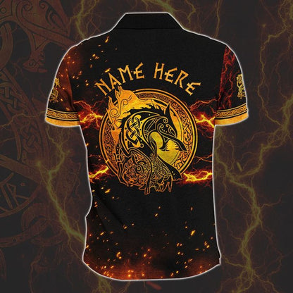 Customized Name Viking 3D All Over Printed Polo
