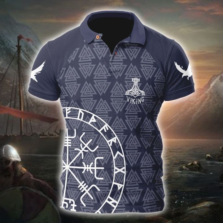 Customized Name Viking 3D All Over Printed Polo