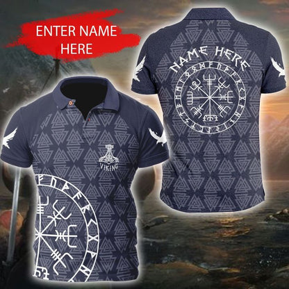 Customized Name Viking 3D All Over Printed Polo