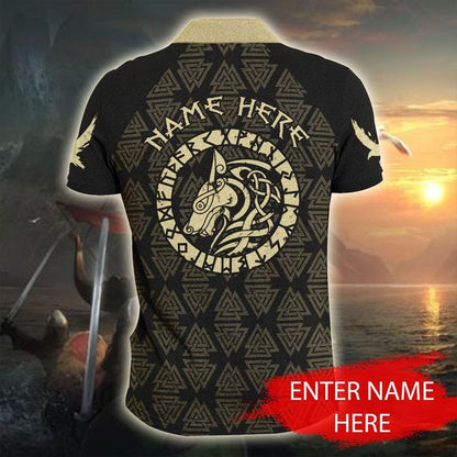 Customized Name Viking 3D All Over Printed Polo