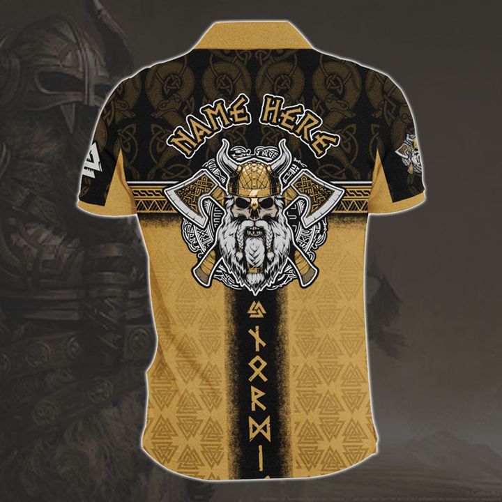 Customized Name Viking 3D All Over Printed Polo