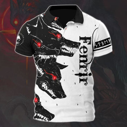 Customized Name Viking 3D All Over Printed Polo