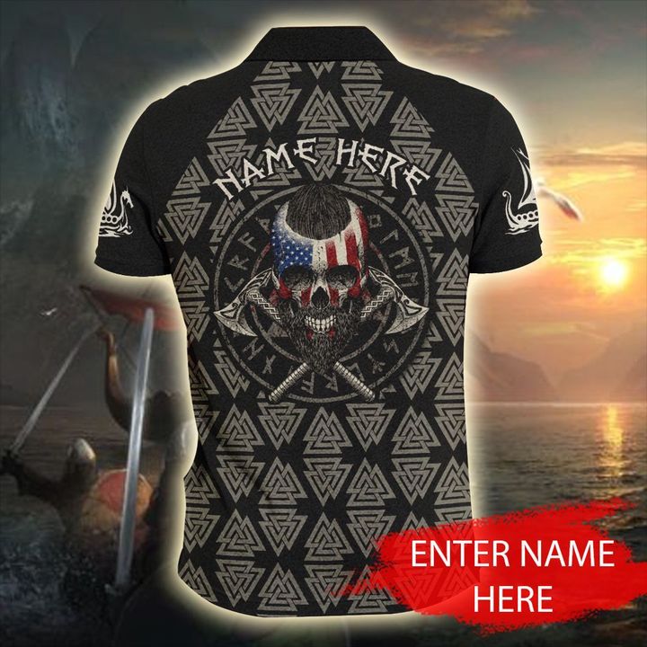 Customized Name Viking 3D All Over Printed Polo