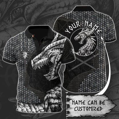 Customized Name Viking 3D All Over Printed Polo