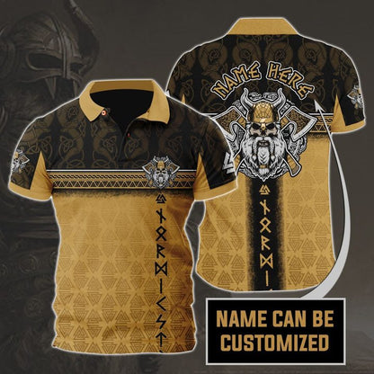 Customized Name Viking 3D All Over Printed Polo