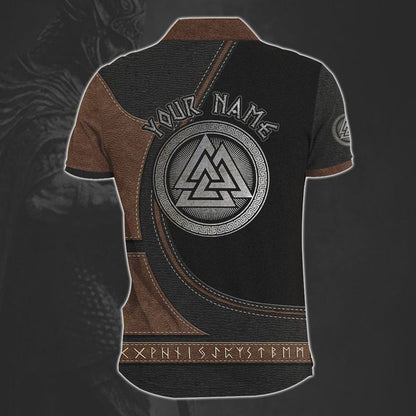 Customized Name Viking 3D All Over Printed Polo