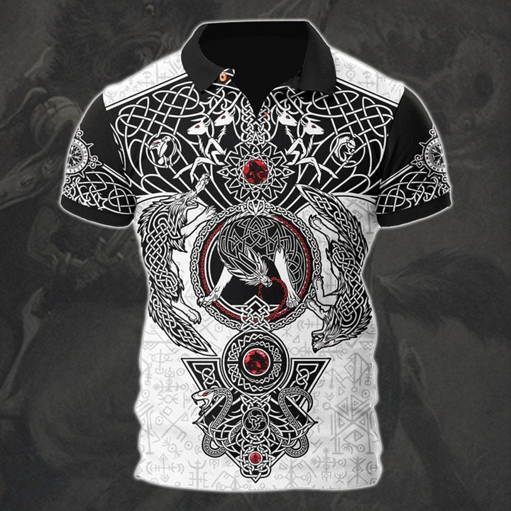 Customized Name Viking 3D All Over Printed Polo
