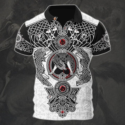 Customized Name Viking 3D All Over Printed Polo