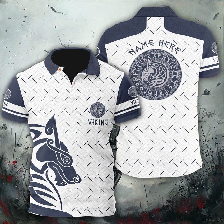 Customized Name Viking 3D All Over Printed Polo