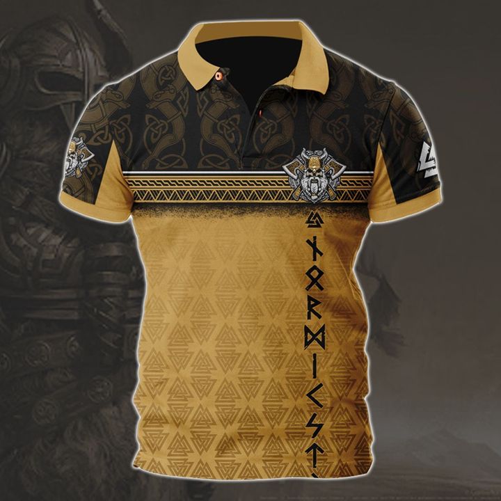Customized Name Viking 3D All Over Printed Polo