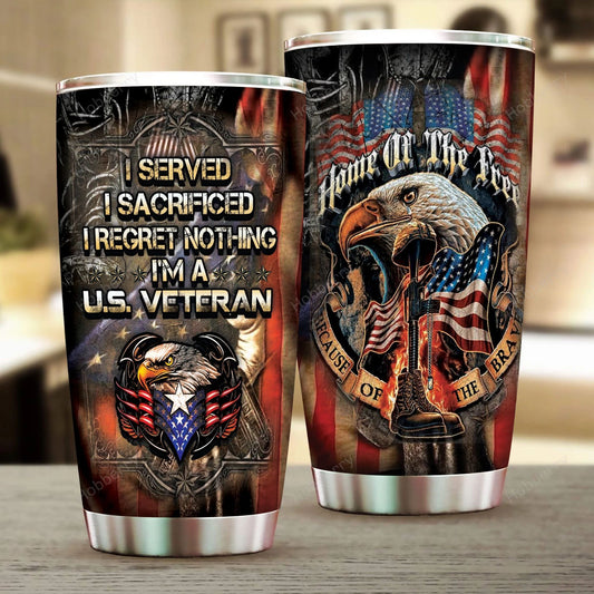 Customize Name United States Veteran Tumbler