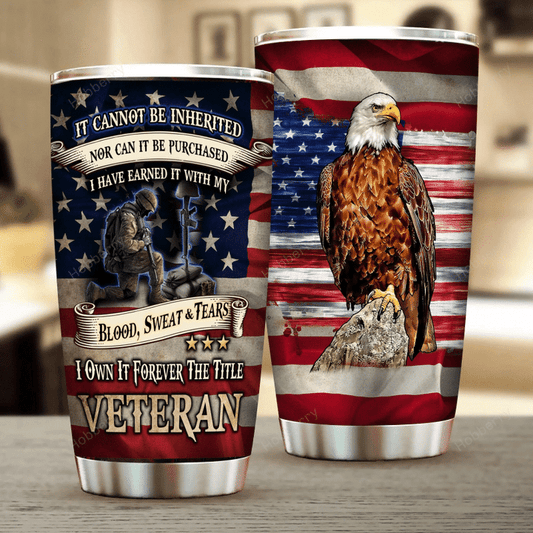 United States Veteran Steel Tumbler