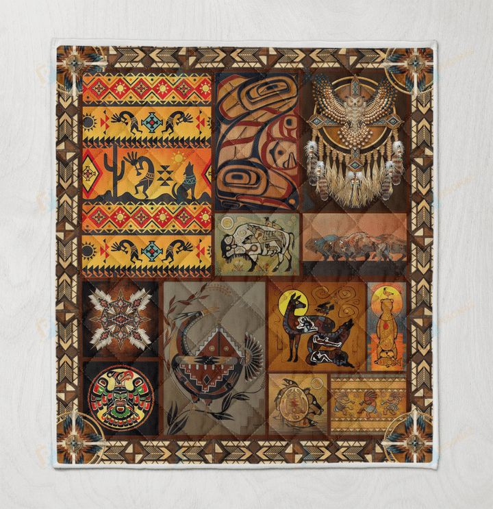 Native American 3D All Over Printed Quilt