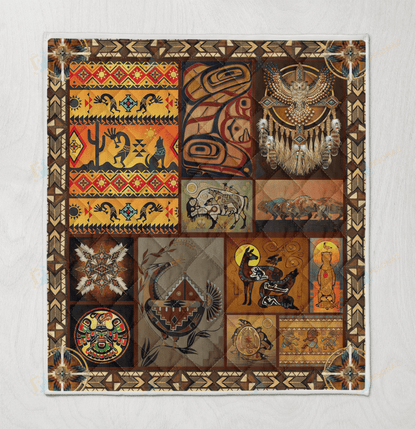 Native American 3D All Over Printed Quilt