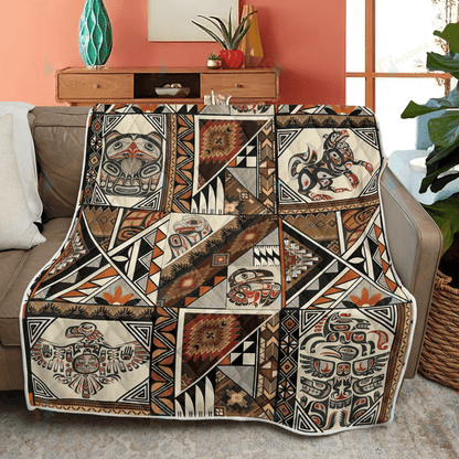 Native American Indigenous 3D All Over Printed Quilt