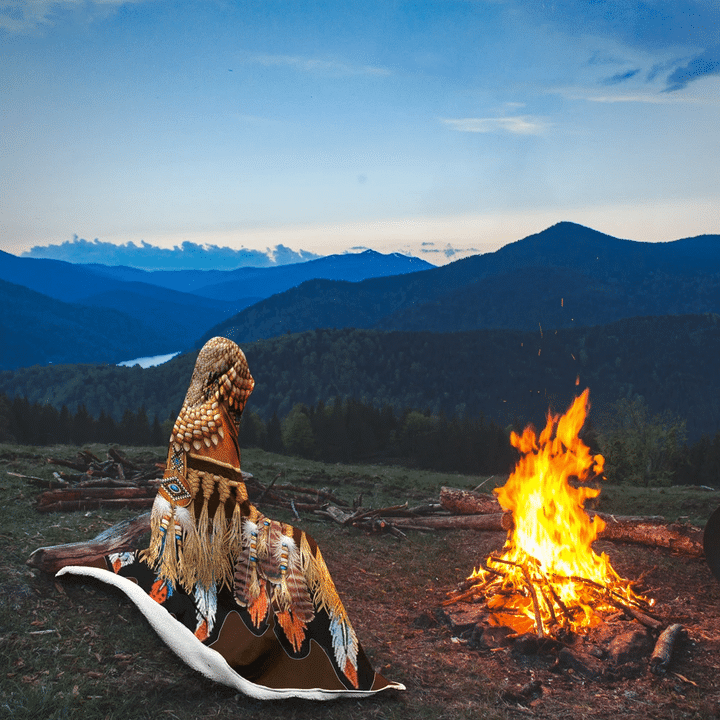 Native American Hooded Blanket