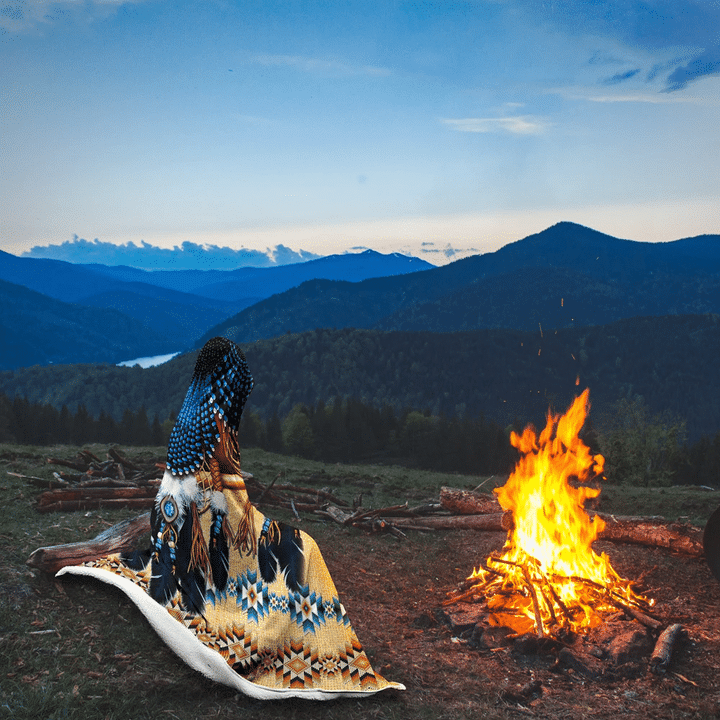 Native American Hooded Blanket