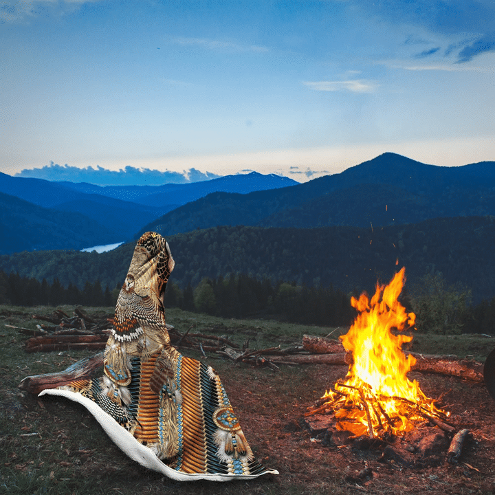 Native American Hooded Blanket