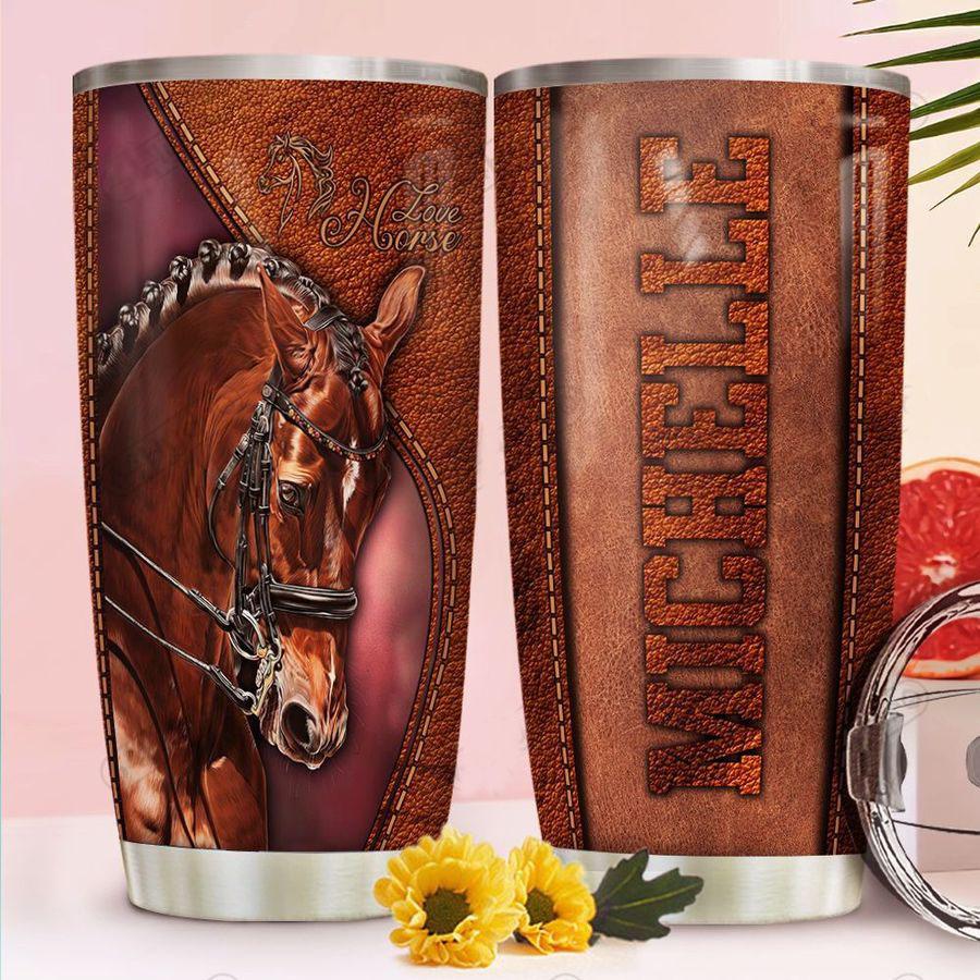 Horse Leather Personalized Stainless Steel Tumbler