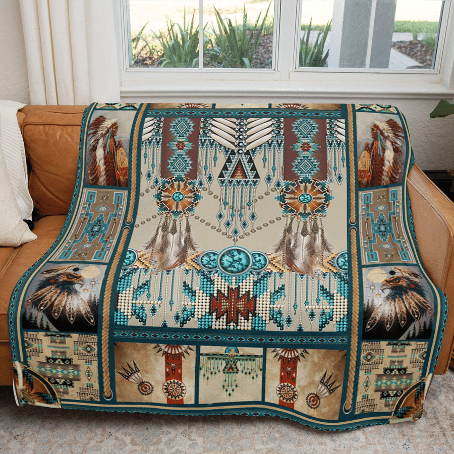 Native American 3D All Over Printed Blanket