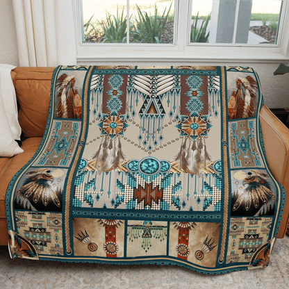 Native American 3D All Over Printed Blanket