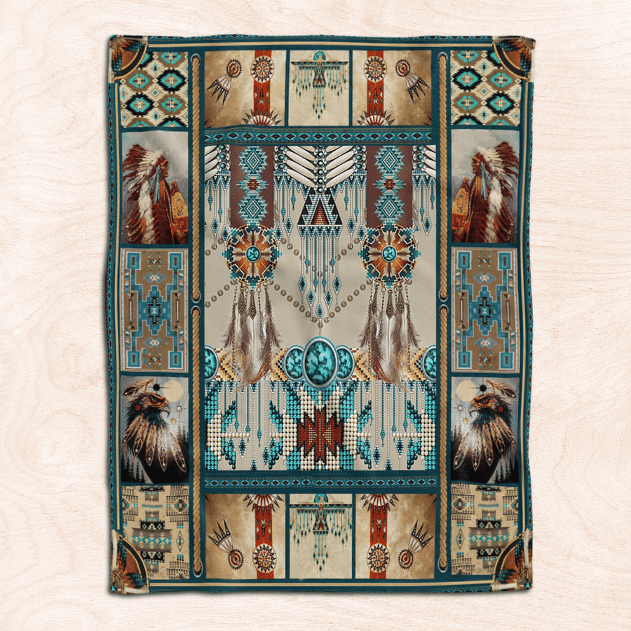 Native American 3D All Over Printed Blanket