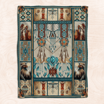 Native American 3D All Over Printed Blanket