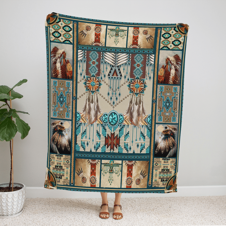 Native American 3D All Over Printed Blanket