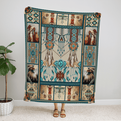 Native American 3D All Over Printed Blanket