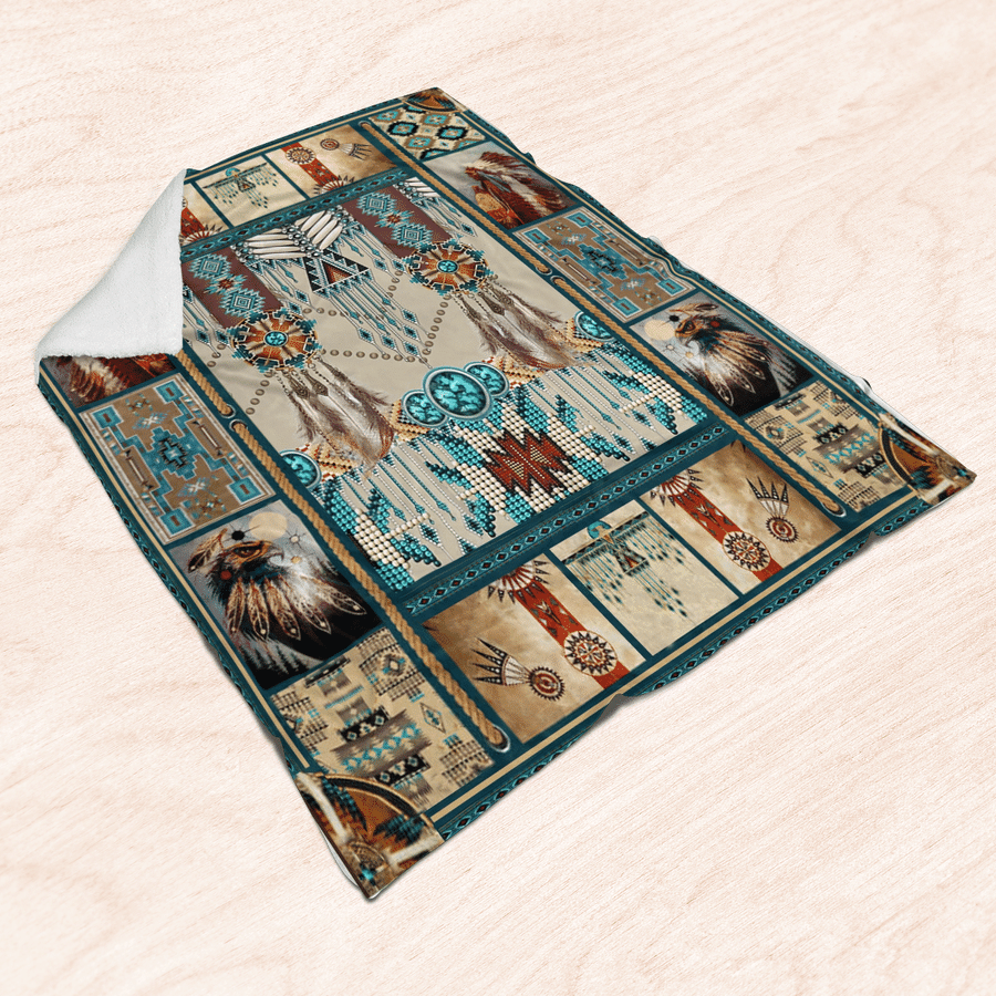 Native American 3D All Over Printed Blanket