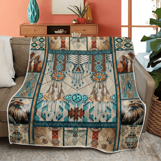 Native American 3D All Over Printed Blanket