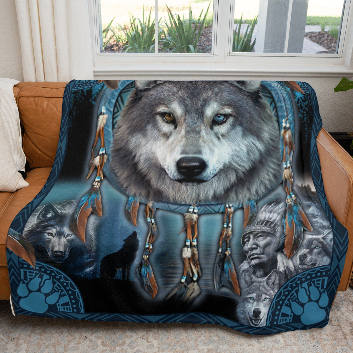 Native American 3D All Over Printed Blanket