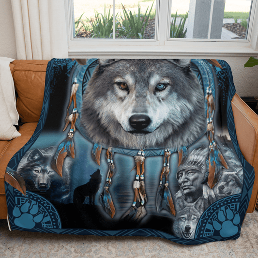 Native American 3D All Over Printed Blanket