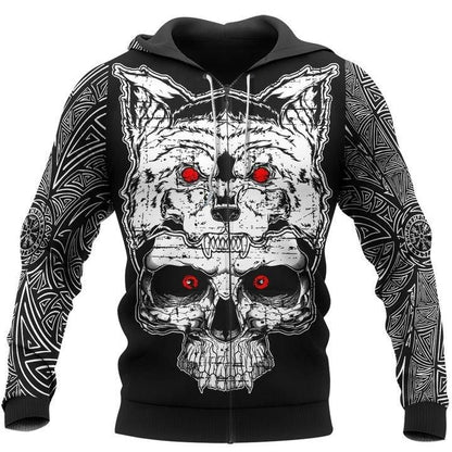 Viking Skull Hoodie For Men And Women