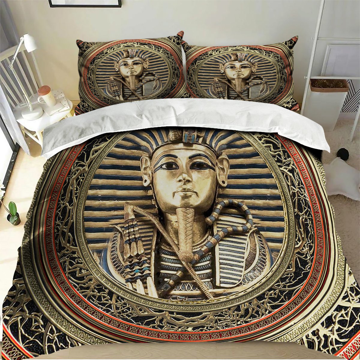 Ancient Egypt Pharaoh Bedding Set-Quilt-HP Arts-Twin-Vibe Cosy™
