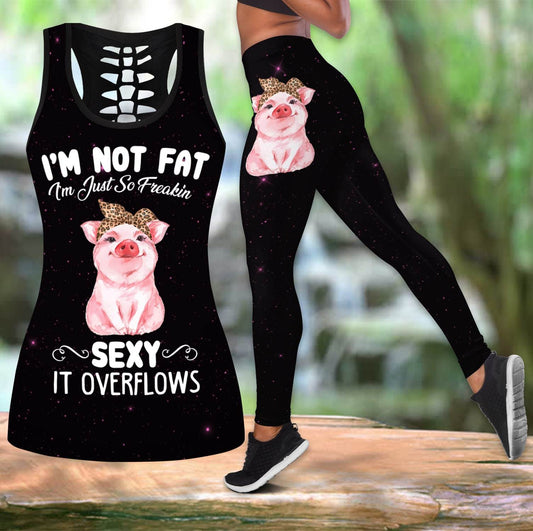 I'm Not Fat I'm Just Freakin Sexy It's Overflows Combo Tank + Legging DQB07312004-Apparel-TA-S-S-Vibe Cosy™