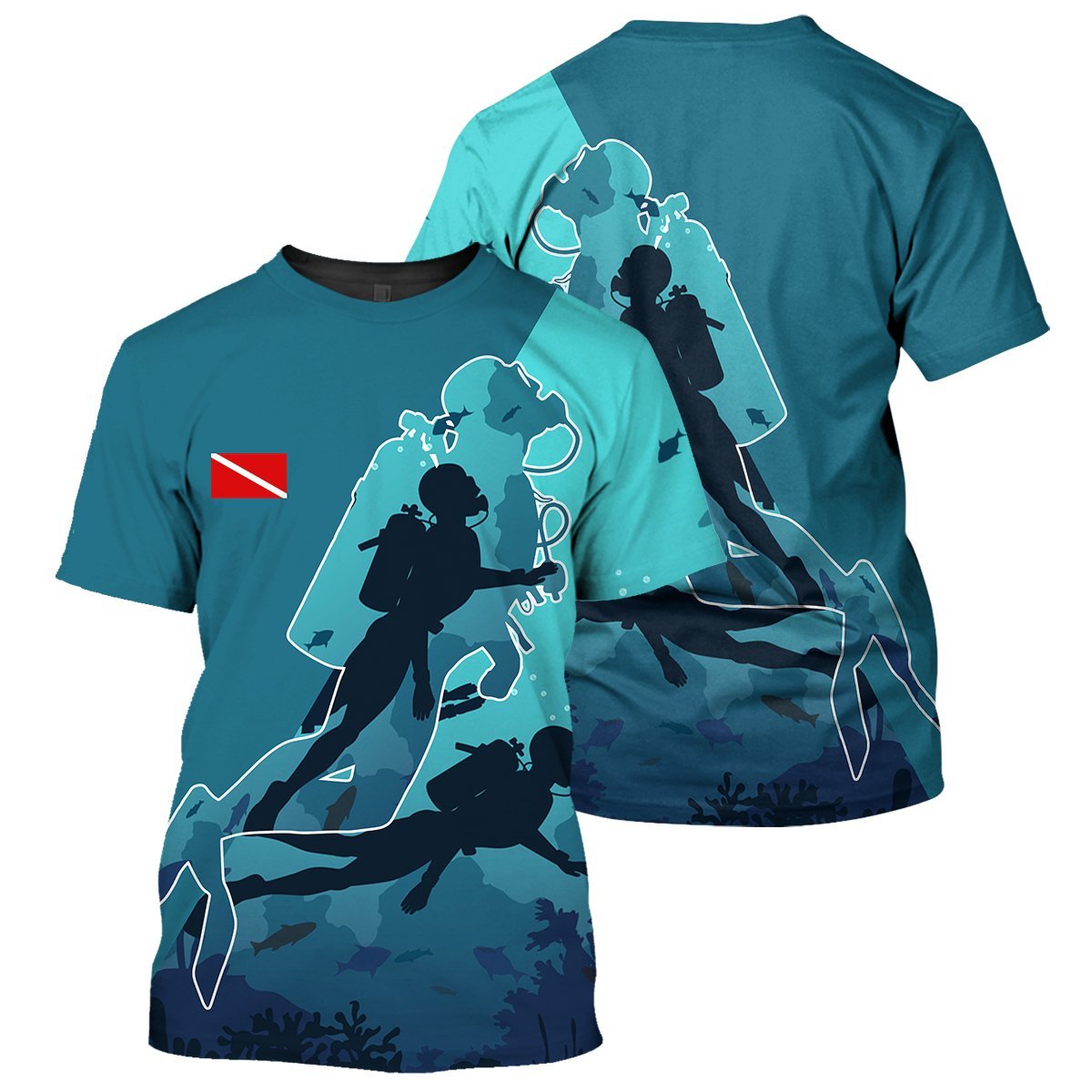 Scuba Diving No Text - 3D All Over Printed Shirt-ALL OVER PRINT HOODIES-HP Arts-T-Shirt-S-Vibe Cosy™