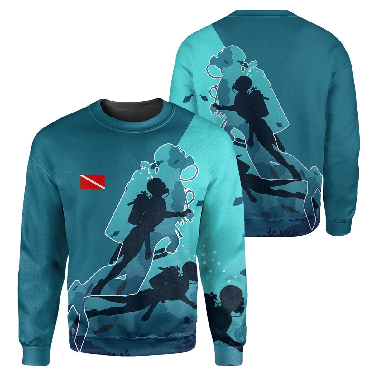 Scuba Diving No Text - 3D All Over Printed Shirt-ALL OVER PRINT HOODIES-HP Arts-Sweatshirt-S-Vibe Cosy™