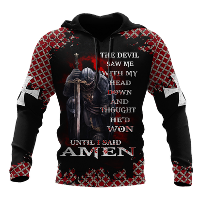 Knight templar 3D all over printed shirt and short for men and women