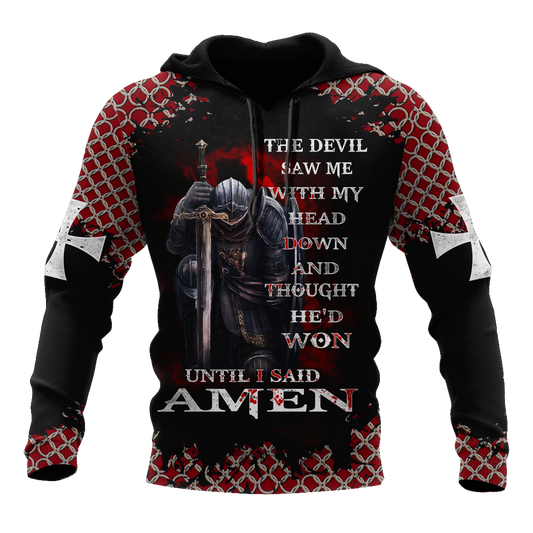 Knight templar 3D all over printed shirt and short for men and women