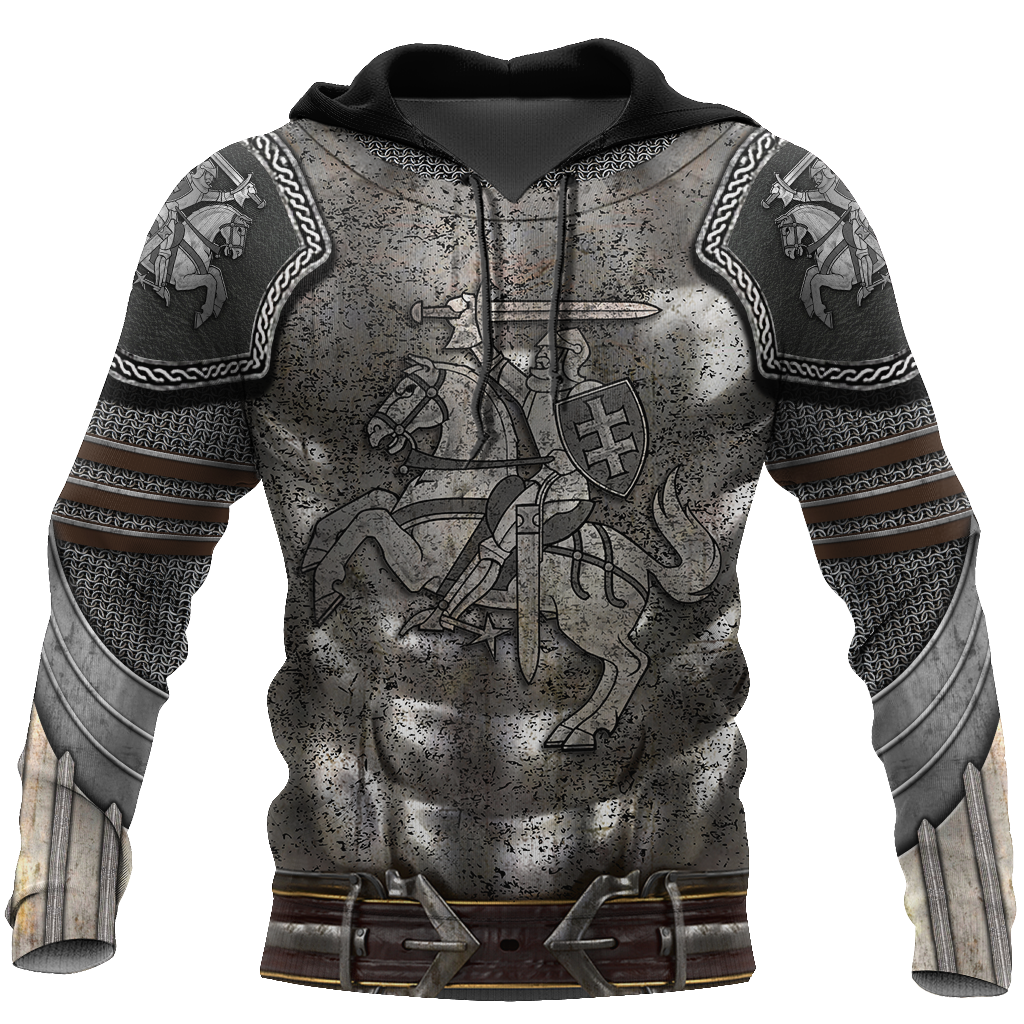 Lithuania Armor Knight Warrior Chainmail 3D All Over Printed Shirts For Men and Women AM120302-Apparel-TT-Hoodie-S-Vibe Cosy™