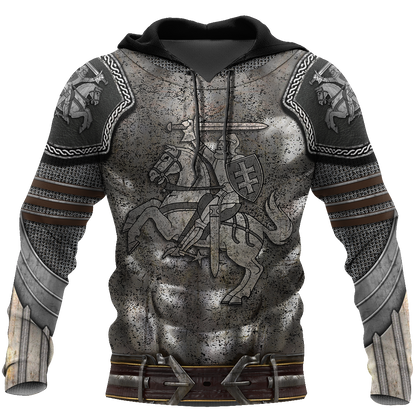Lithuania Armor Knight Warrior Chainmail 3D All Over Printed Shirts For Men and Women AM120302-Apparel-TT-Hoodie-S-Vibe Cosy™