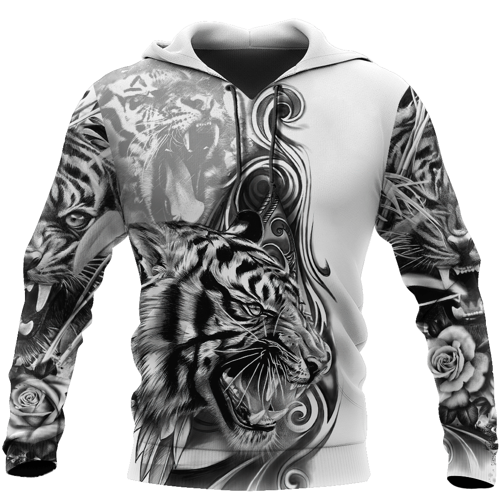 The Great Tiger Tattoo 3D All Over Print  Hoodie