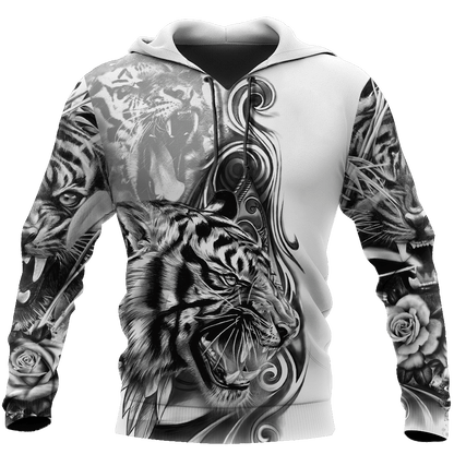 The Great Tiger Tattoo 3D All Over Print  Hoodie