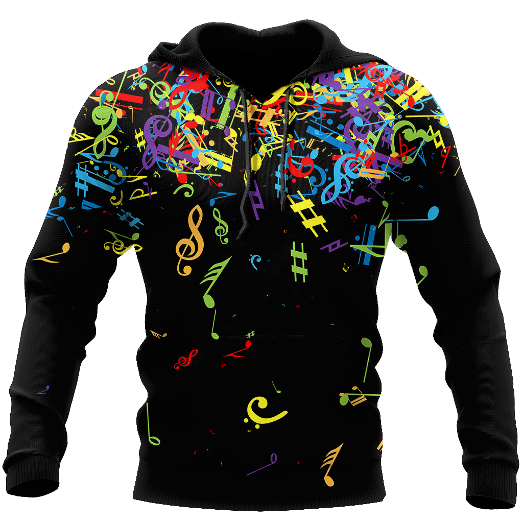 Colorful Music Notes 3D All Over Printes-Apparel-HP Arts-Hoodie-S-Vibe Cosy™
