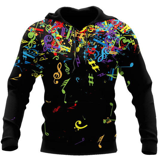 Colorful Music Notes 3D All Over Printes-Apparel-HP Arts-Hoodie-S-Vibe Cosy™