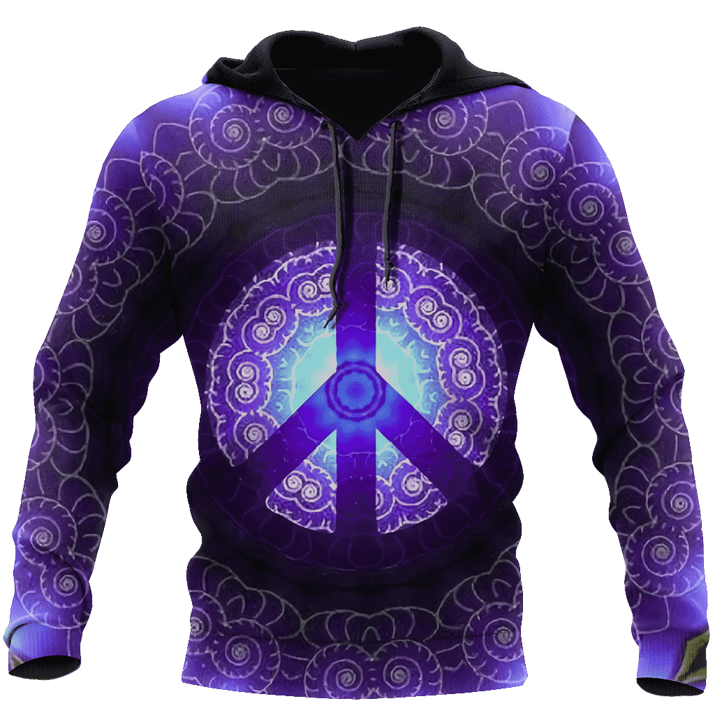 Hippie Peace 3D All Over Printed Hoodie Shirt by SUN AM100301-Apparel-SUN-Hoodie-S-Vibe Cosy™