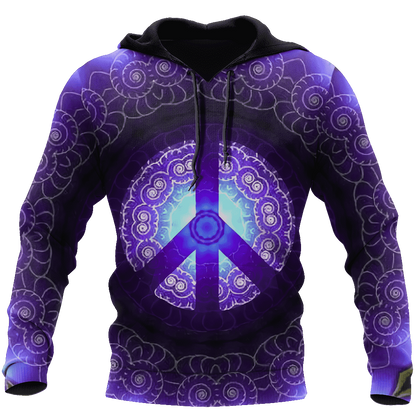 Hippie Peace 3D All Over Printed Hoodie Shirt by SUN AM100301-Apparel-SUN-Hoodie-S-Vibe Cosy™