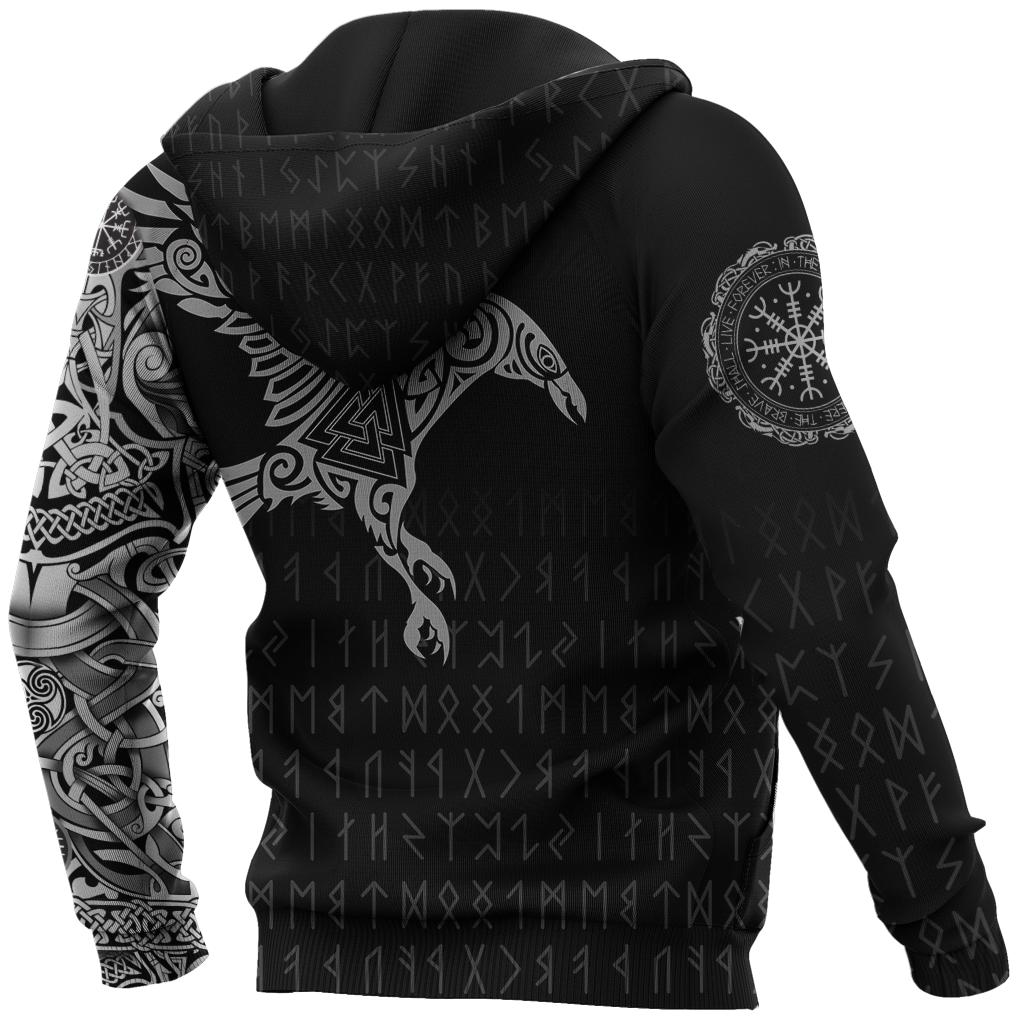 Vikings - The Raven of Odin Tattoo Custom Name-Apparel-HP Arts-Hoodie-S-Vibe Cosy™